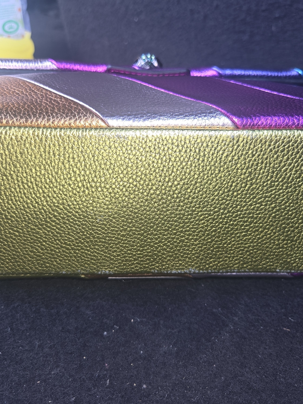 Kurt Geiger Iridescent Quilted Crossbody in Purple, Blue, Pink - Picture 4 of 7